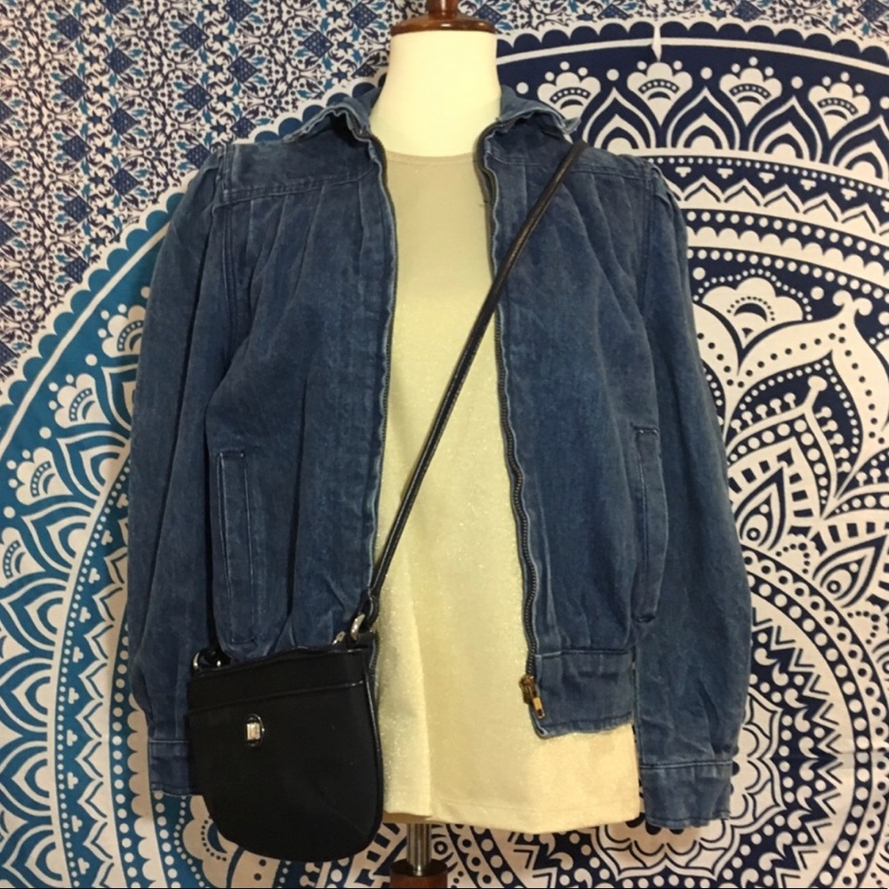Vintage 80s Denim Zip Up Bomber Jacket SBII Sz S